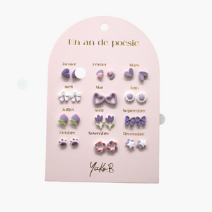 Ensemble de 12 paires de boucles d'oreilles - Parme