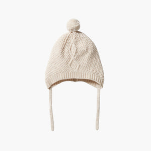 Oatmeal Cable Knit Hat
