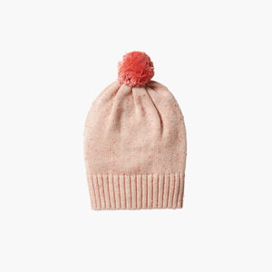 Flamingo Knit Hat with Pompom