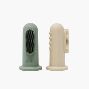 Green & Sand Finger Toothbrush