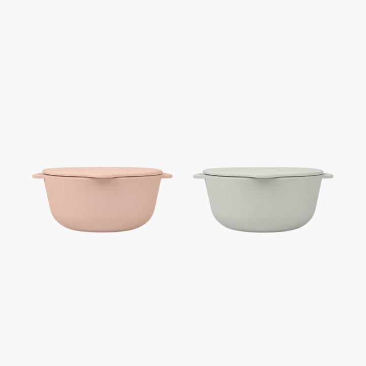 Duo Pack Silicone Bowls Pink / Feather gray
